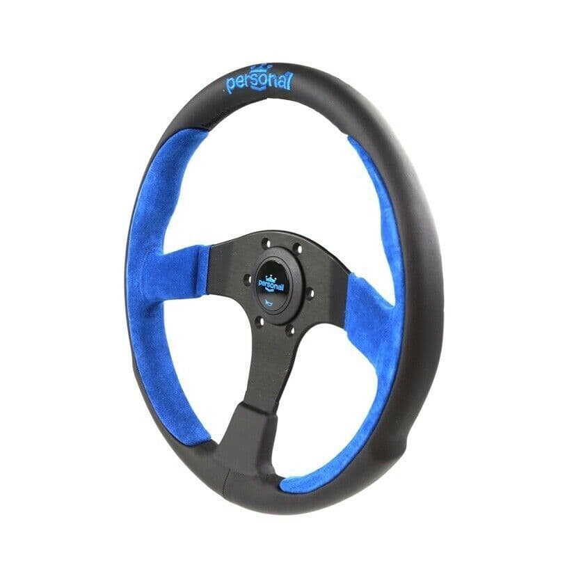 PERSONAL POLE POSITION SUEDE LEATHER STEERING WHEEL BLUE