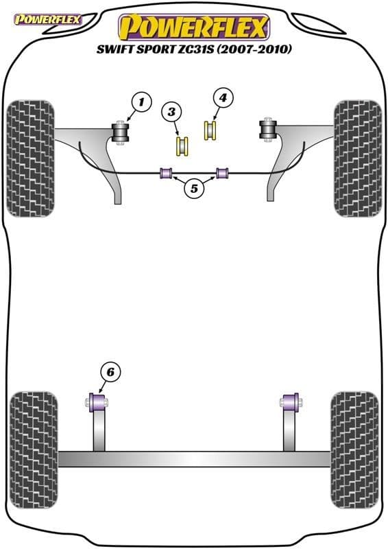 POWERFLEX BLACK FRONT ANTI ROLL BAR BUSH 21MM SUZUKI SWIFT SPORT MK2 ZC31S 2006 - 2010