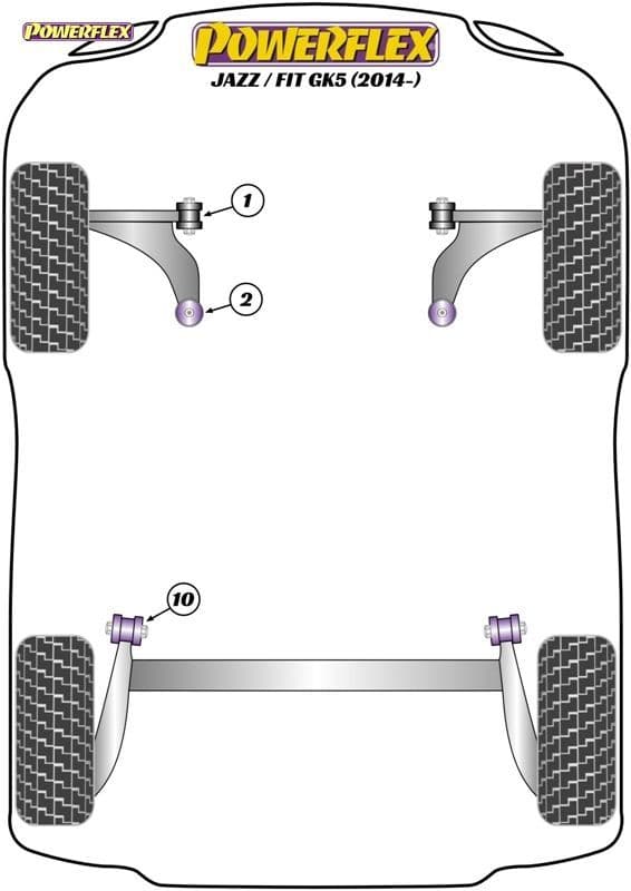 POWERFLEX BLACK REAR BEAM MOUNTING BUSH HONDA JAZZ / FIT GK5 2014 - ON