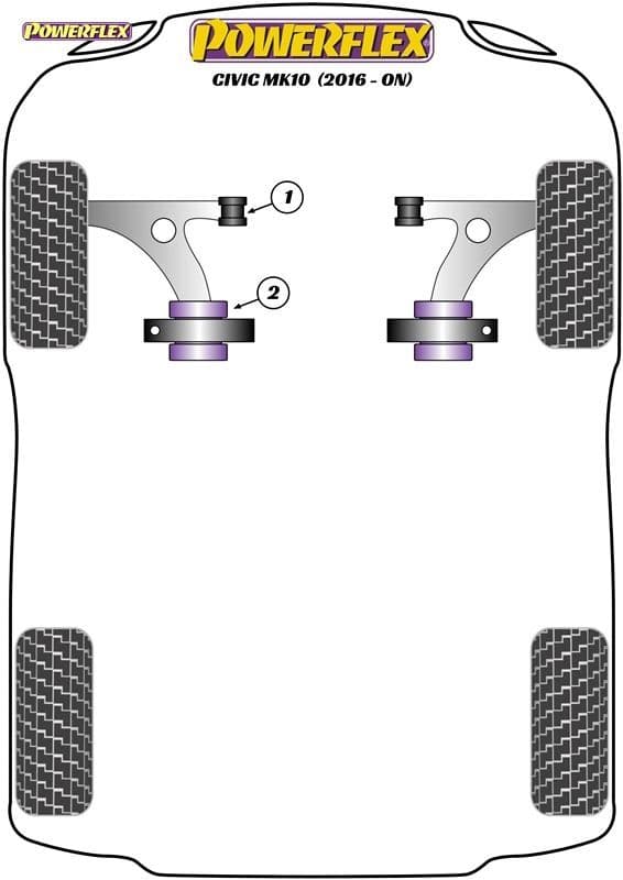 POWERFLEX FRONT ARM REAR BUSH HONDA CIVIC MK10 FC/FK (2016 ON)