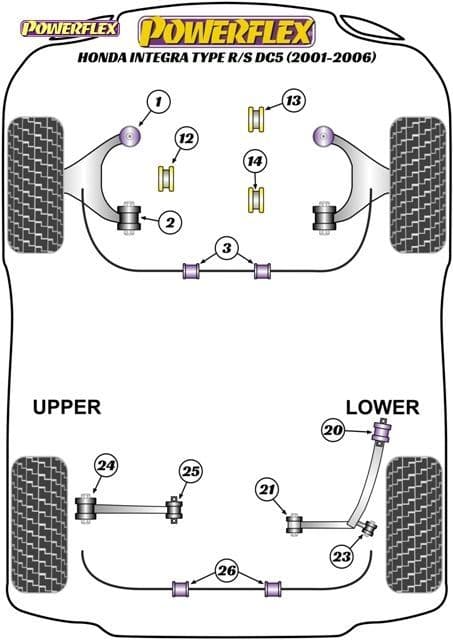 POWERFLEX REAR LOWER ARM OUTER FRONT BUSH HONDA INTEGRA INTEGRA TYPE R/S DC5 (2001 - 2006)