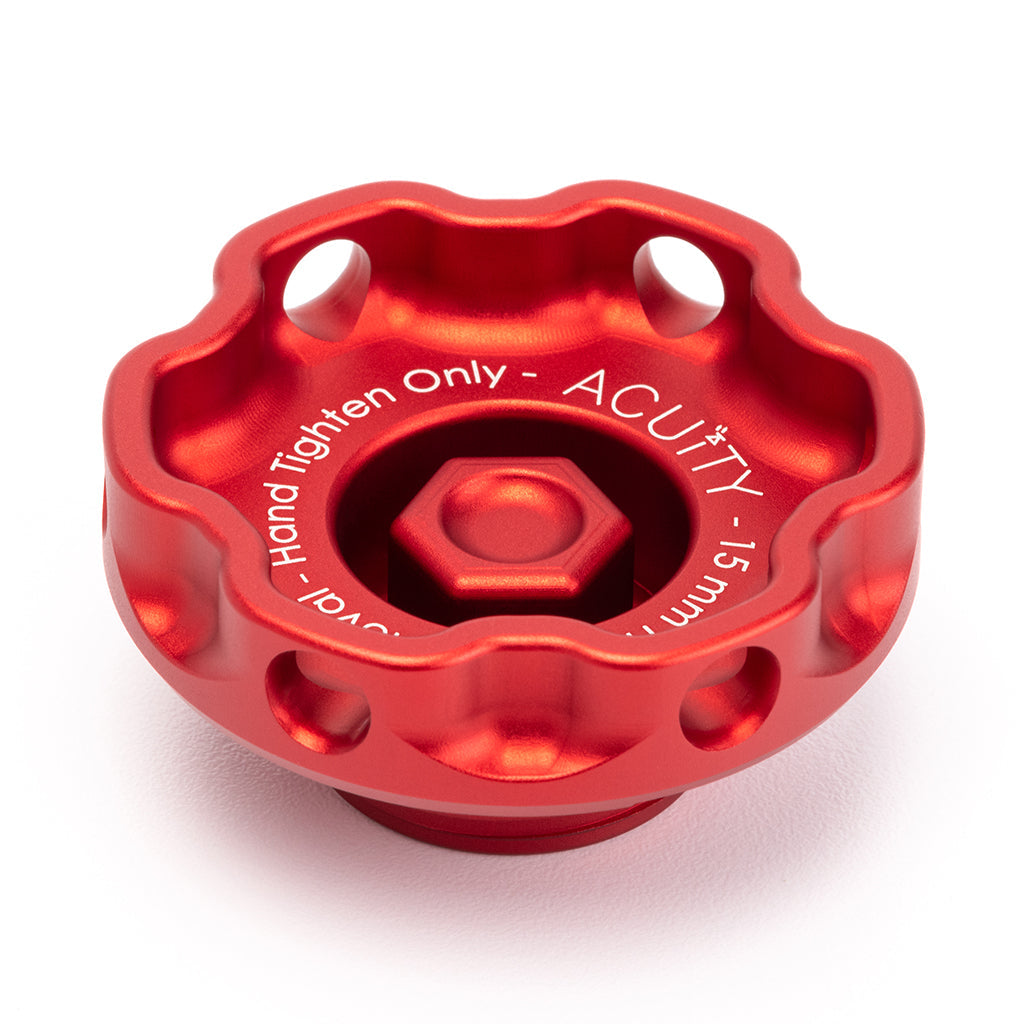 ACUITY Podium Oil Cap in Satin Red for Hondas/Acuras