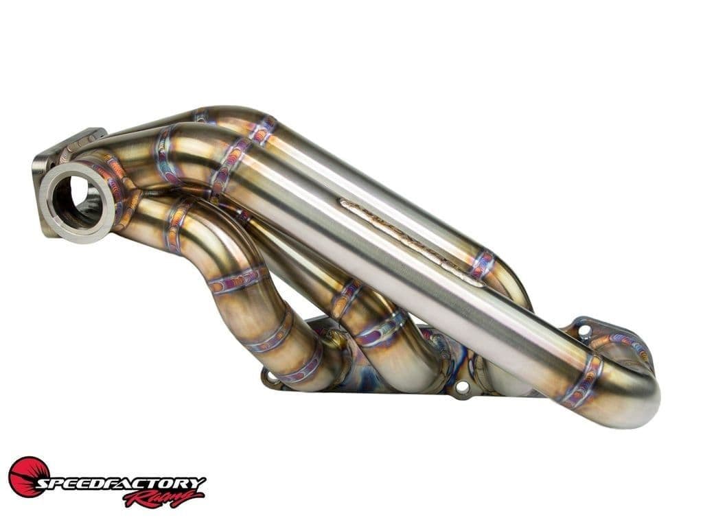 SPEEDFACTORY RACING STAINLESS TURBO MANIFOLD SIDEWINDER K SERIES T3 FLANGE W 38-40MM 2 BOLT WG
