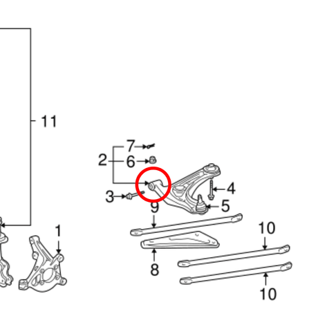 SUPERPRO FRONT CONTROL ARM LOWER - INNER BUSH KIT FOR TOYOTA MR2 MR-S ZZW30 99-07