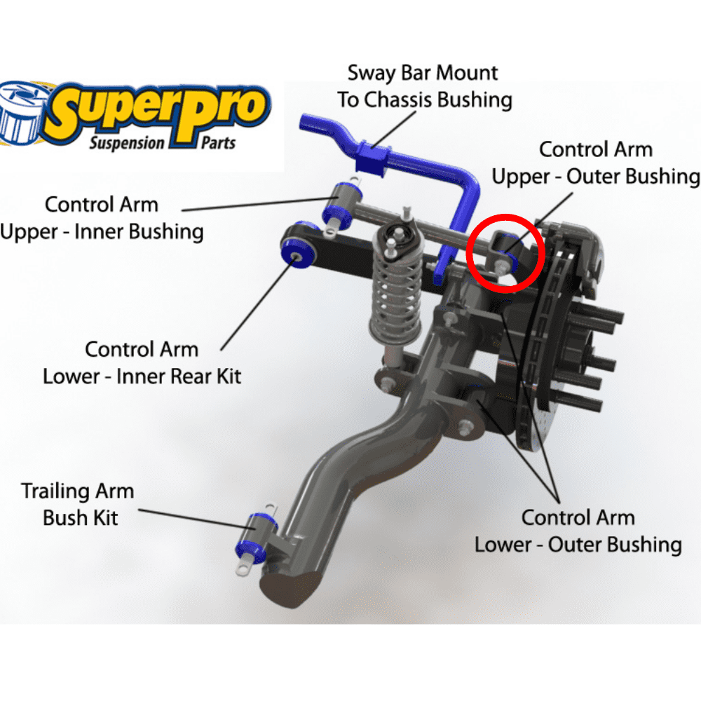 SUPERPRO REAR UPPER OUTER (TRAILING ARM) BUSHES FOR HONDA CIVIC EP3 INTEGRA DC5
