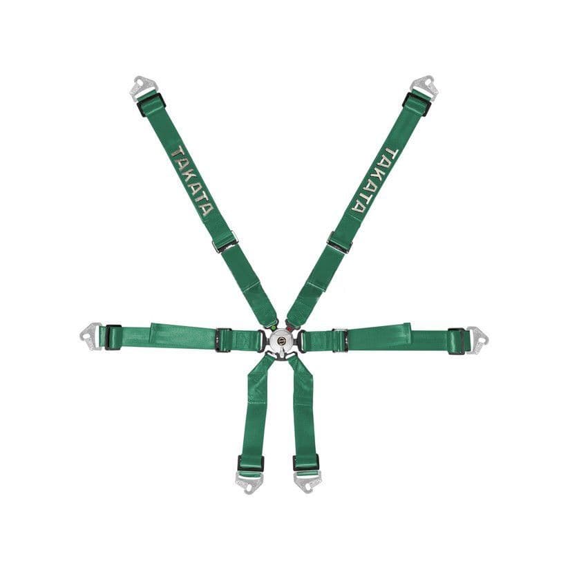 TAKATA RACE 2X2 HARNESS SNAP-ON FHR GREEN - HANS