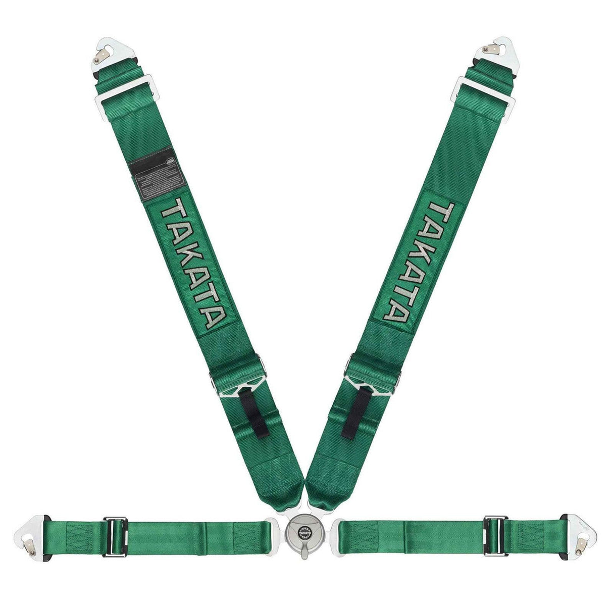 TAKATA RACE 4 POINT HARNESS SNAP-ON GREEN FIA APPROVED