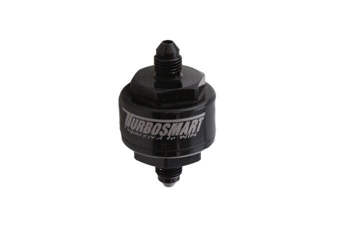 TURBOSMART BILLET TURBO OIL FEED FILTER 44UM AN-4 - BLACK