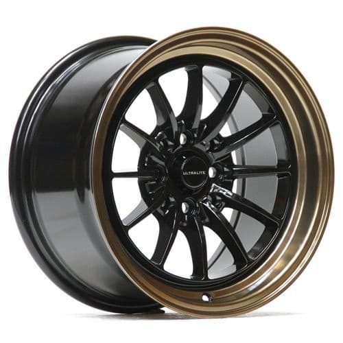 ULTRALITE ALLOY WHEELS X4 UL12 / 15x8.25 / ET20 / 100+108x4 / BLACK BRONZE