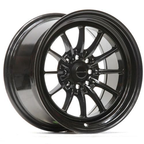 ULTRALITE ALLOY WHEELS X4 UL12 / 15x8.25 / ET20 / 100+108x4 / GLOSS BLACK