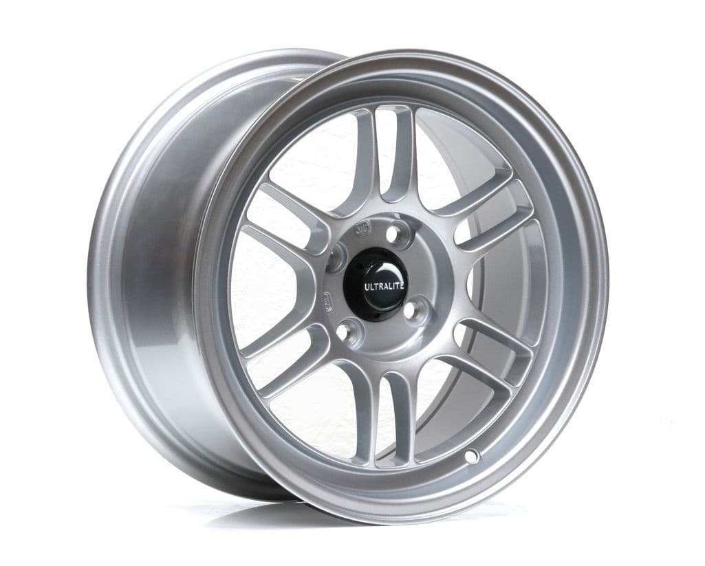 ULTRALITE F1 ALLOY WHEELS X4 -15x7.5 / ET30 / 4x100 / SILVER+BLK CAP