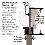 ACUITY POCO Insulated Low-Profile Shift Knob in White (M10X1.5)