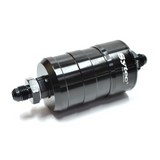 SYTEC MOTORSPORT IN-LINE 'BULLET' FUEL FILTER WITH AN6 -6 FITTINGS [BLACK]