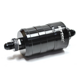 SYTEC MOTORSPORT IN-LINE 'BULLET' FUEL FILTER WITH AN6 -6 FITTINGS [BLACK]