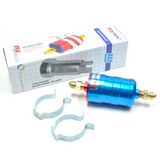 SYTEC MOTORSPORT IN-LINE 'BULLET' FUEL FILTER WITH AN6 -6 FITTINGS [BLUE]