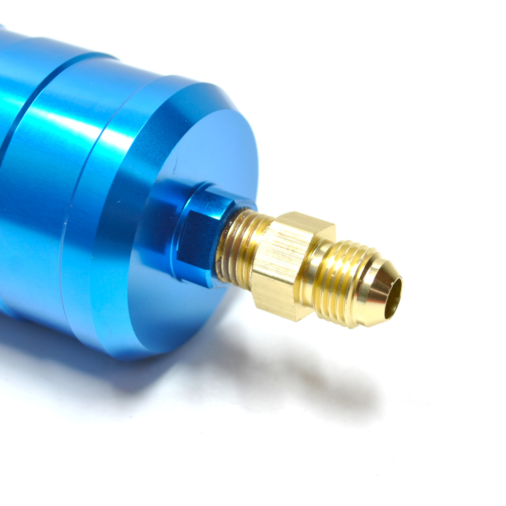 SYTEC MOTORSPORT IN-LINE 'BULLET' FUEL FILTER WITH AN6 -6 FITTINGS [BLUE]