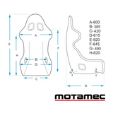 MOTAMEC RACING GP3 FIA APPROVED RACE SEAT GRP SHELL SIDE MOUNT BLACK HANS
