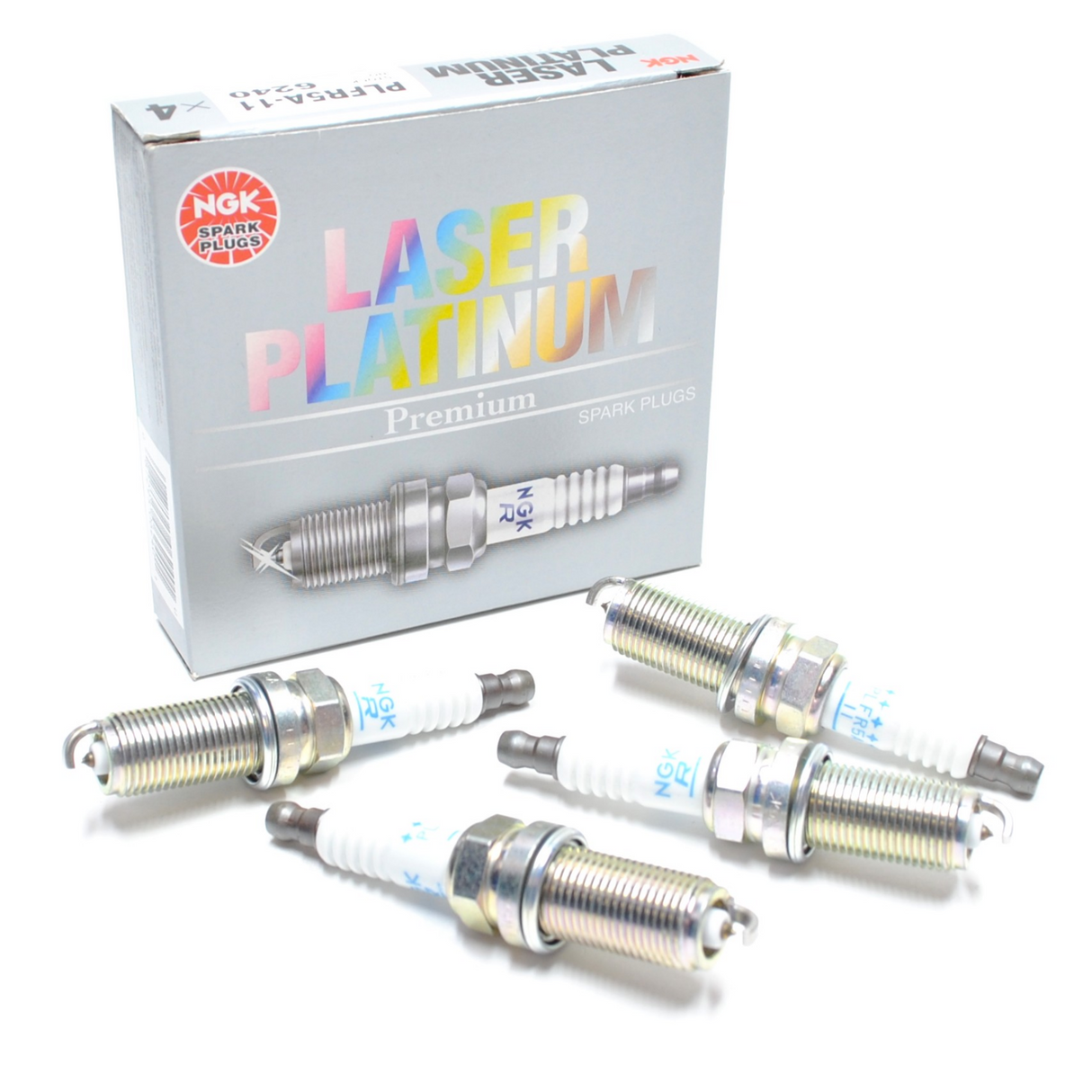 NGK PLFR5A-11 SPARK PLUGS LASER PLATINUM [4 PACK] NGK STOCK CODE 6240