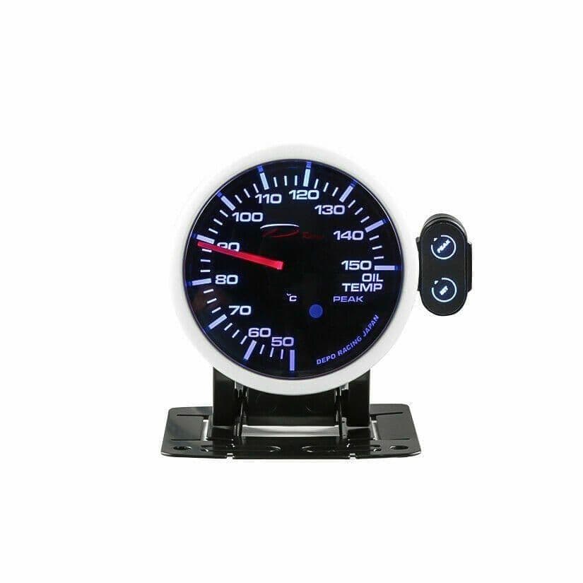 DEPO RACING OIL TEMPERATURE GAUGE [BAR] WITH PEAK FUNCTION 52MM