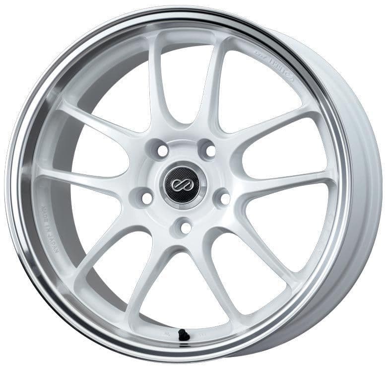 ENKEI PF01SS ALLOY WHEEL 17 X 8 50/75/5X114.3 WHITE W/ MACHINED LIP