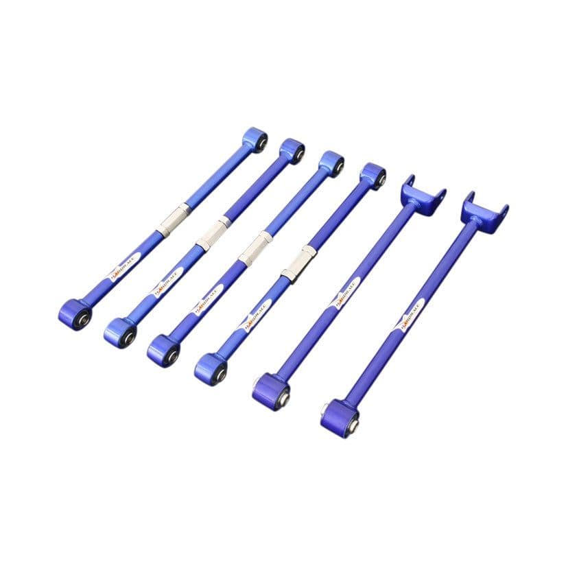 HARDRACE ADJUSTABLE REAR LOWER LATERAL AND TRAILING ARM SPHERICAL 6PC SET TOYOTA COROLLA 93-00