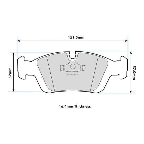 PBS PRORACE FRONT BRAKE PADS FOR BMW 3 SERIES (E36) 318 (1.7 TD) COMPACT 98-01