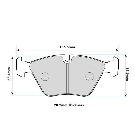 PBS PRORACE FRONT BRAKE PADS FOR BMW 5 SERIES (E34) 525 (2.5 TD) SALOON 91-96