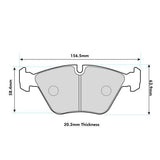 PBS PRORACE FRONT BRAKE PADS FOR BMW 5 SERIES (E34) 525 (2.5 TD) SALOON 91-96