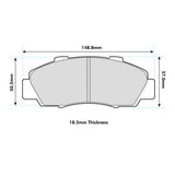 PBS PRORACE FRONT BRAKE PADS FOR HONDA CIVIC 1.8 VTI VTEC (MB6) 97-01