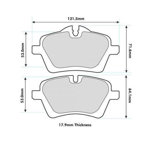 PBS PRORACE FRONT BRAKE PADS FOR MINI MINI COUNTRYMAN (R60) 1.6 TD 10-17