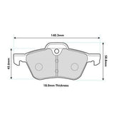 PBS PRORACE FRONT BRAKE PADS FOR MINI MINI HATCH (1ST GEN)(R50) 1.4 TD 03-06