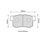 PBS PRORACE REAR BRAKE PADS FOR HONDA INTEGRA DC2 TYPE R 98-01