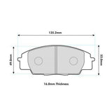 PBS PROTRACK FRONT BRAKE PADS FOR HONDA S2000 2.0 99-09 AP1 AP2
