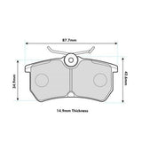 PBS PROTRACK REAR BRAKE PADS FOR FORD FIESTA (MK7) 1.6 TURBO ST 16-17