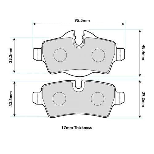 PBS PROTRACK REAR BRAKE PADS FOR MINI MINI CLUBMAN R55 1.6 TURBO COOPER S 07-15