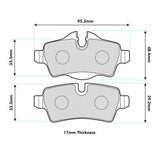 PBS PROTRACK REAR BRAKE PADS FOR MINI MINI CLUBMAN R55 1.6 TURBO COOPER S 07-15