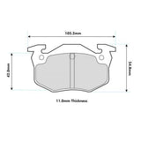 PBS PROTRACK REAR BRAKE PADS FOR PEUGEOT 106 1.6 16V 96-03