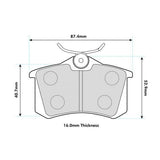 PBS PROTRACK REAR BRAKE PADS FOR RENAULT MEGANE HATCH 1.8 TURBO RS 280 CUP 18-