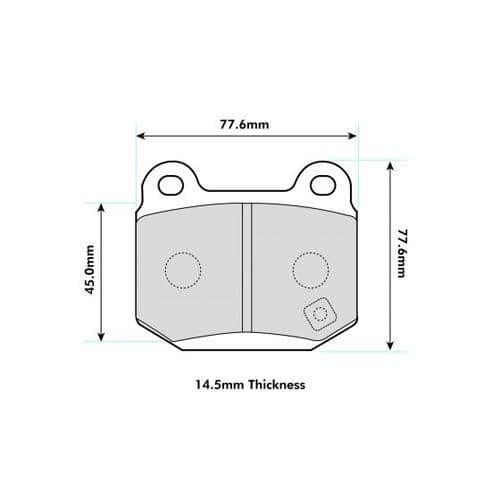 PBS PROTRACK REAR BRAKE PADS FOR SUBARU IMPREZA 2.0 TURBO WRX STI 100 PCD 02-05