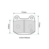 PBS PROTRACK REAR BRAKE PADS FOR SUBARU IMPREZA 2.0 TURBO WRX STI 100 PCD 02-05