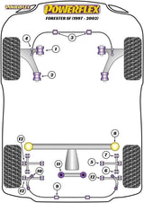 POWERFLEX BLACK FRONT ARM REAR BUSH - CASTER ADJUST SUBARU LEGACY LEGACY BE, BH (1998 - 2003)
