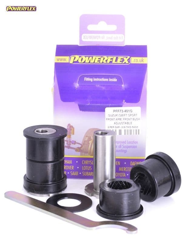 POWERFLEX FRONT ARM FRONT BUSH, CAMBER ADJUSTABLE SUZUKI SWIFT SPORT MK3 ZC32S 2010 - 2017