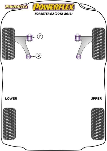 POWERFLEX FRONT WISHBONE REAR BUSH ANTI-LIFT & CASTER ADJUSTABLE SUBARU LEGACY LEGACY BL, BP (03-09)