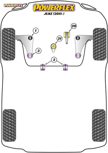 POWERFLEX LOWER ENGINE MOUNT INSERT NISSAN JUKE 2011 ON PFF46-822