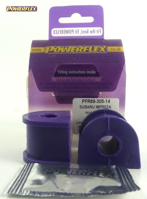 POWERFLEX REAR ANTI ROLL BAR TO CHASSIS BUSH 14MM SUBARU LEGACY LEGACY BE, BH (1998 - 2003)