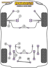 POWERFLEX REAR PANHARD ROD TO BEAM BUSH TOYOTA COROLLA MODELS COROLLA AE86 (1984 - 1987)