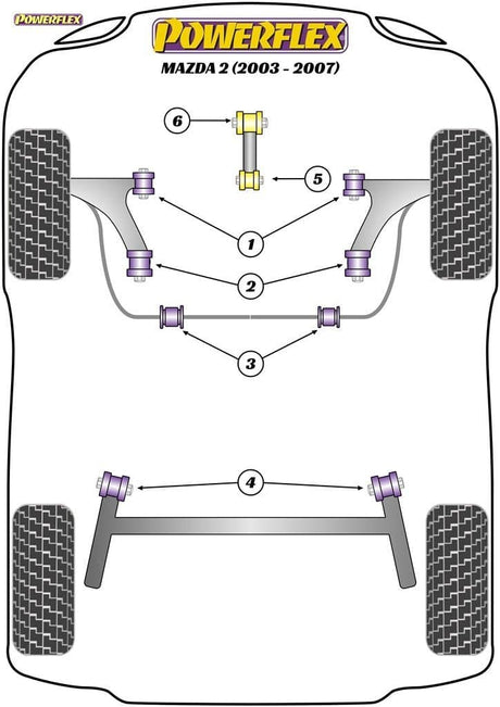 POWERFLEX REAR SPRING UPPER ISOLATOR MAZDA MAZDA 2 2003 - 2007