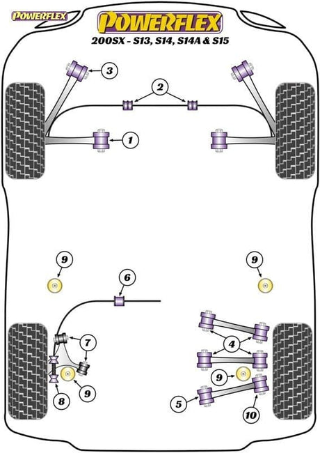 POWERFLEX REAR UPPER ARM BUSH - CAMBER ADJUST NISSAN SKYLINE R32, R33 INC GT-R & GTS