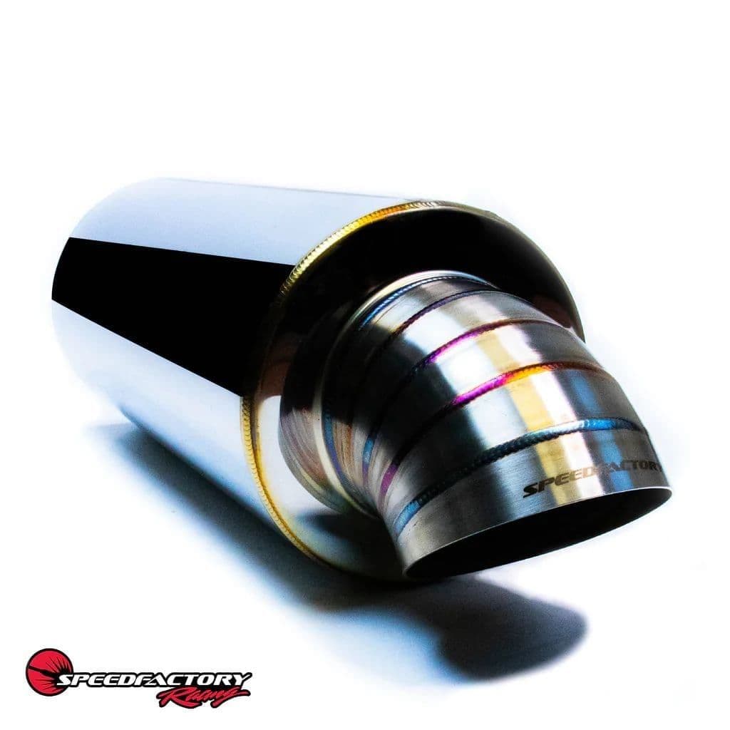 SPEEDFACTORY RACING STAINLESS MUFFLER 3" INLET WITH 4" TURNDOWN TIP