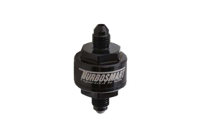 TURBOSMART BILLET TURBO OIL FEED FILTER 44UM AN-3 - BLACK